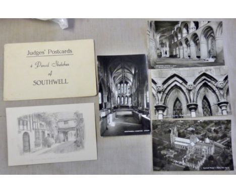 Nott's - Southwell  Judges Pewlil Sketch (1 of 4).  A superb R.P.s (4) minster.  Aerial, etc. Pub. Hull Southwell.