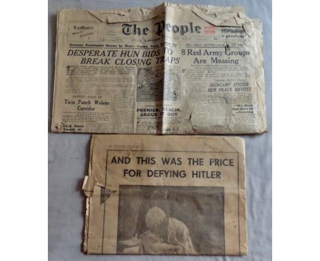 Militaria - Wartime Newspapers  'The People', dated Sunday October 15th, 1944, 'Crusader' dated Sunday April 29th, 1945.  Rat
