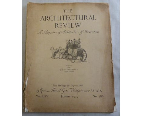 The Architectural Review 1929 January no 386;cover tear and toned; includes The Craftsmanship Supplement fine period edition