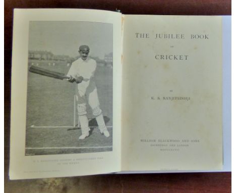 Ranjitsinhji, K5 - The Jubilee Book of Cricket (1897, first edition, front and back covers both a bit discoloured and rough r