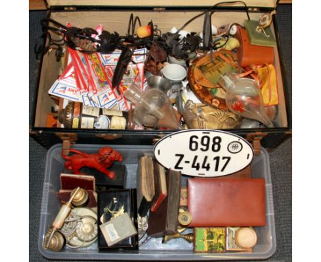A large cabin trunk and contents