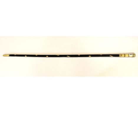 A 19th Century Anglo-Indian officers swagger stick, L. 84cm.