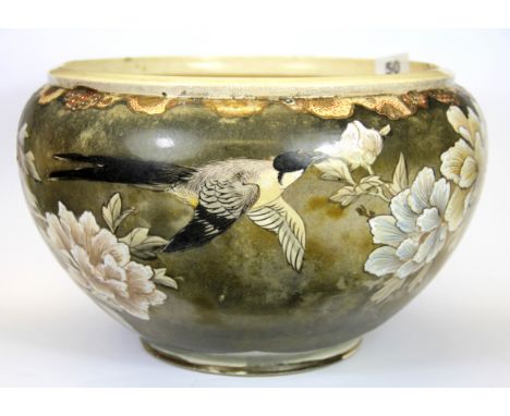A 19th Century Japanese Satsuma planter, Dia. 31cm H. 20cm.