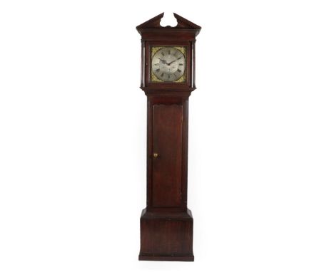 ~ An Oak Thirty Hour Longcase Clock, signed Joseph Monkhouse, Fecit, circa 1780, broken arch pediment, 12-inch square brass d