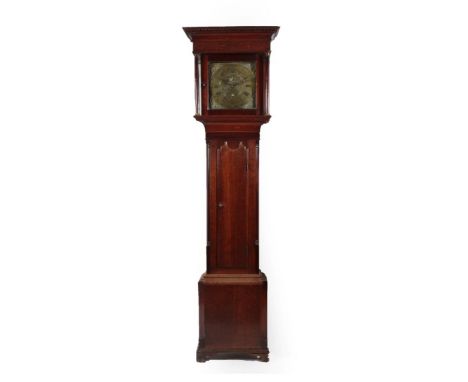 ~ An Oak Thirty Hour Longcase Clock, signed Wilkinson, Wigton, circa 1770, flat top pediment, double arch trunk door, canted 