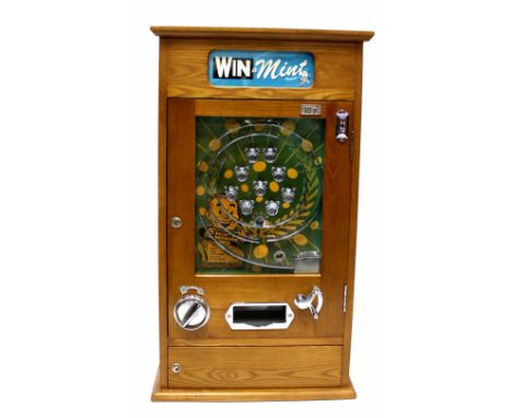 A Nostalgic Machines Ltd 'Win A Mint Packet' slot machine, 87.5 x 50cm. CONDITION REPORT Purchased by vendor as an original r