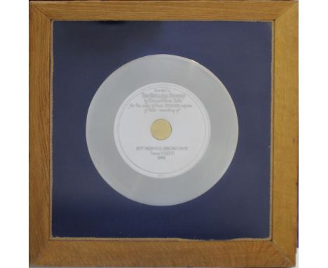 The Rolling Stones; '19th Nervous Breakdown', a rare presentation silver disc, silvered and engraved as presentation disc by 