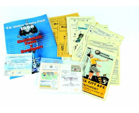 A quantity of Southport football programmes including vs Selected XI 1953 (x2), Accrington 1952, Coventry City 1956 (x2), Hul