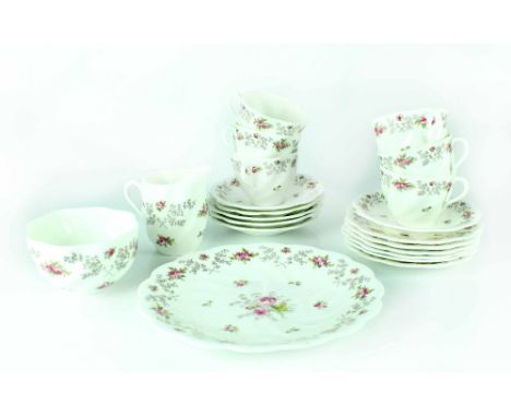 A Coalport 'Chelsea' pattern part tea service comprising six cups, six saucers, six side plates, cream jug, sugar bowl and sa