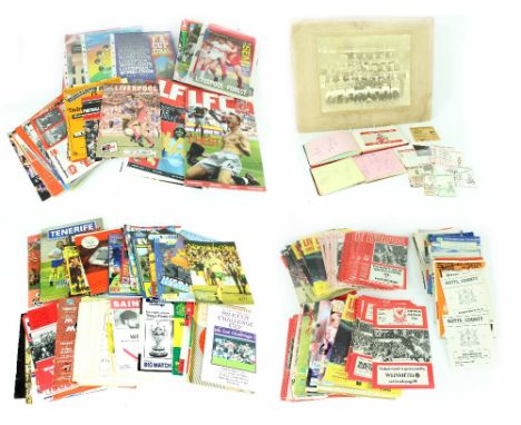 A large quantity of mostly post-war football programmes relating mainly to Liverpool Football Club, also a quantity of ticket