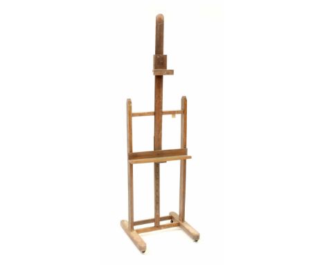 An adjustable artist's easel.