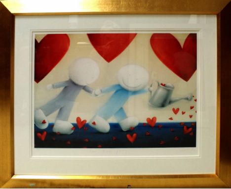 After Doug Hyde; signed limited edition print 'Love Keeps Growing', no.408/495, 61 x 78cm, framed and glazed.