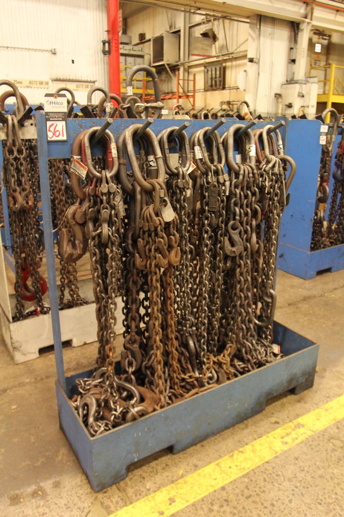 { Choice of lots 561, 565 } Chain Rack w/ assorted Lifting Chains; (C64)