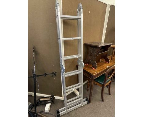 Youngman aluminium four part multi-purpose ladder.