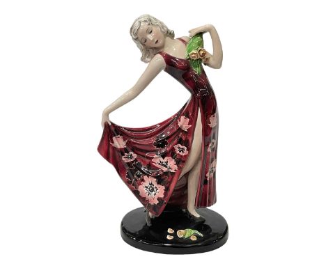 Goldscheider broken hearted dancer, printed marks, signature and impressed numbers, 31cm.