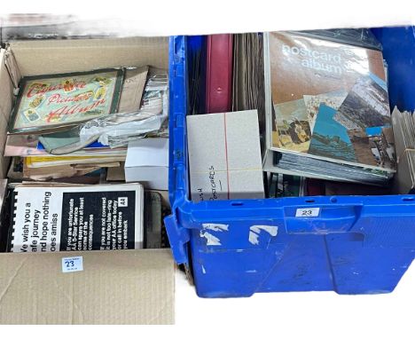 Collection of postcards, ordnance and cycling maps, tea and cigarette cards, commemorative FDCs, Victorian to QEII stamps (pe