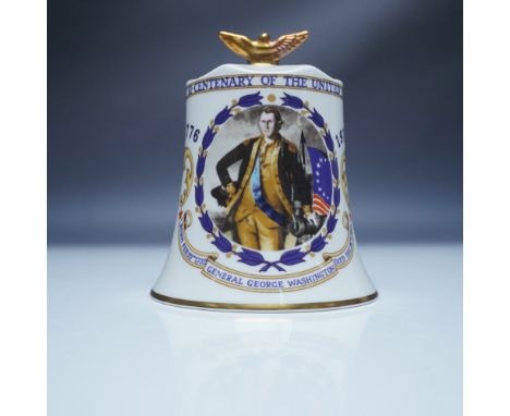 A commemorative bone china bell by Aynsley, crafted to celebrate the Bicentenary of the United States. This finely detailed p