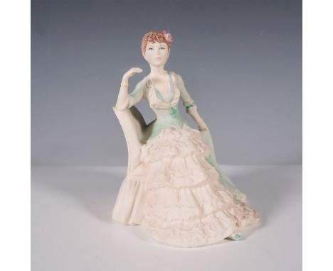 Coalport porcelain figurine titled Beau Monde Clara, part of the Beau Monde collection. Hand-decorated and modeled by Martin 