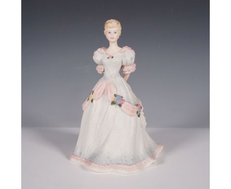Coalport fine porcelain figurine titled Beau Monde Deborah, produced in 1993. This elegant figurine features a woman dressed 