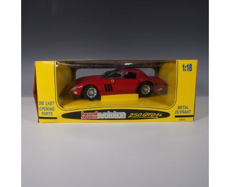 This Jouef Evolution 1:18 scale diecast model faithfully replicates the iconic Ferrari 250 GTO64, featuring a sleek red finis