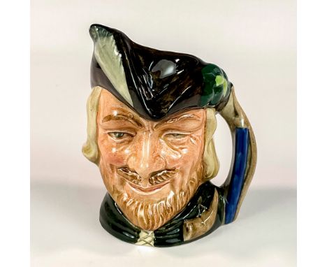 Style Two. Brown hat with white feather on one side and oak leaves and acorns on the other; green robes. A legendary figure f