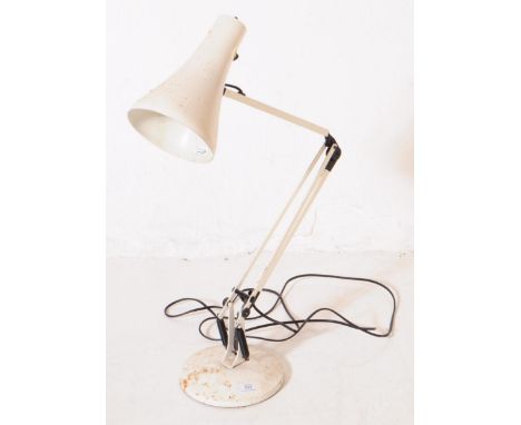 Anglepoise - A mid 20th century Anglepoise adjustable desk lamp. The lamp in a white colourway with adjustable anglepoise arm