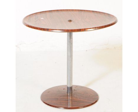 Alan Turville - A mid 20th century Alan Turville designed chrome and melamine sofa side table. The table raised on a central 