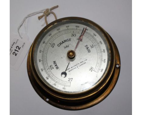 A brass ships barometer by Henry Browne &amp; Sons Ltd