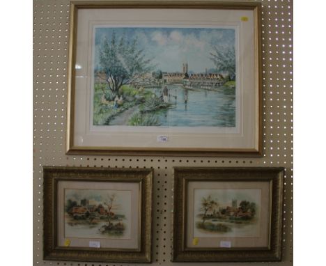Jeremy King 'Leander' Artist proof print no. 28/30 Signed in pencil 36cm x 51cm And two lithographs after Arthur C. Payne of 