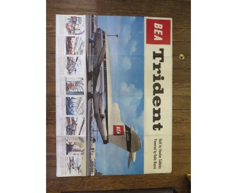 A double sided poster for BEA Trident Aircraft 1963 102cm x 74.5cm