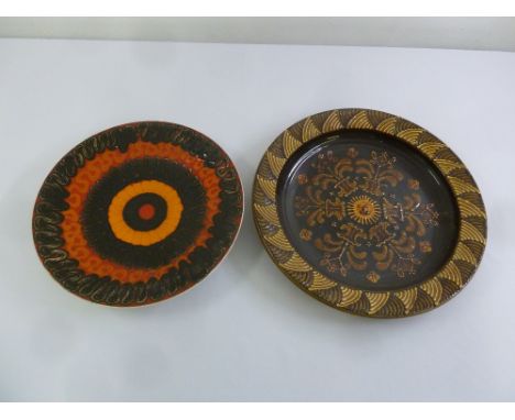 Two decorative chargers to include Poole and West Country