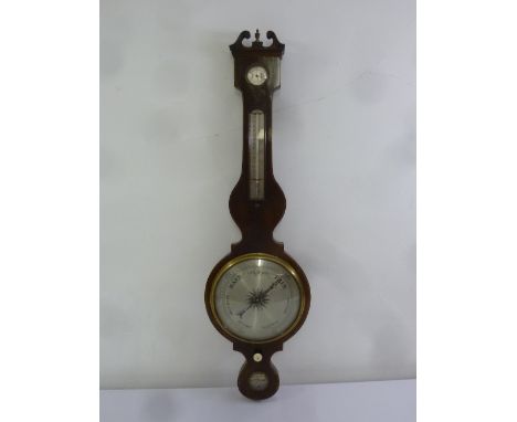 Edwardian mahogany mercury banjo barometer