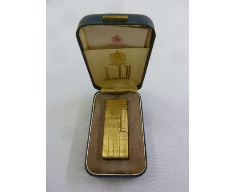 Dunhill gold plated cigarette lighter in original case