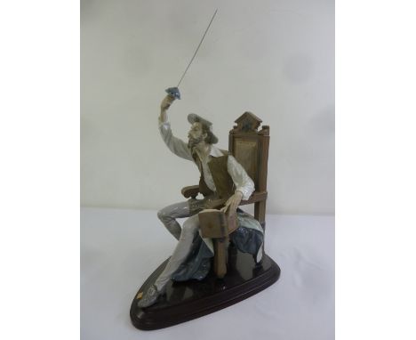 Lladro I am Don Quixote figurine to include wooden plinth 01522, 74.5cm (h)