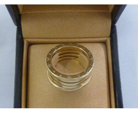 A Bulgari Zero 18ct yellow gold ring in original case, approx weight 12.3g