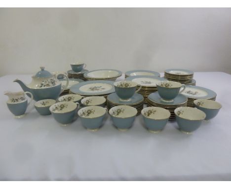 Royal Doulton Rose Elegans dinner and tea service for ten persons to include plates, bowls, tea pot, cups and saucers (101)