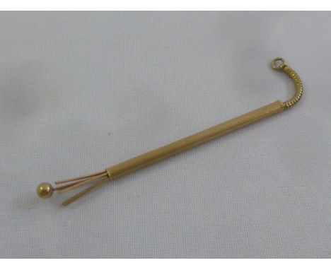 9ct gold engine turned swizzle stick