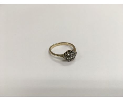 A 9ct gold diamond ring, missing one stone, approx 3g and approx size L-M.