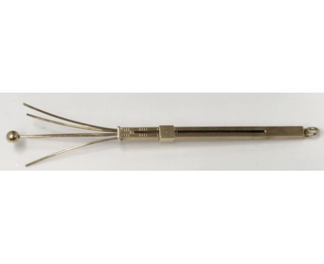 A 9ct gold vintage swizzle stick, approx 12cm long