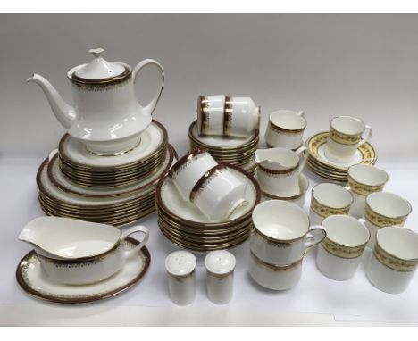 A Royal Albert Holyrood pattern dinner and tea service plus another tea service.