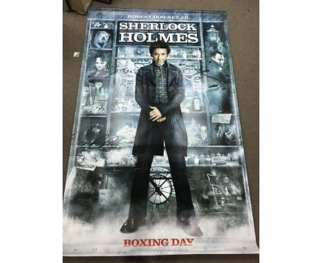 A large vinyl banner poster for the first Robert Downey Jr. 'Sherlock Holmes' (2010) film. Size approx 95"x60"