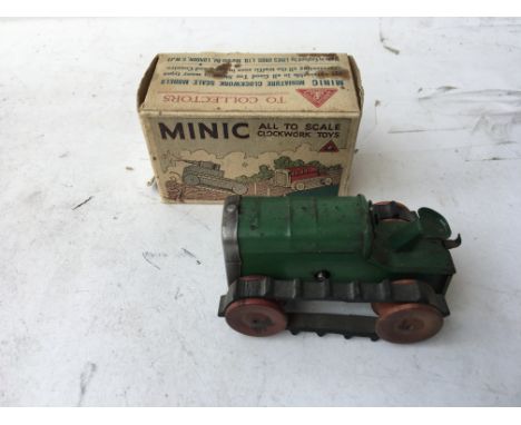 Triang Minic boxed clockwork tinplate green Tractor ,no key
