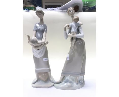 Two Lladro figures (one damaged).