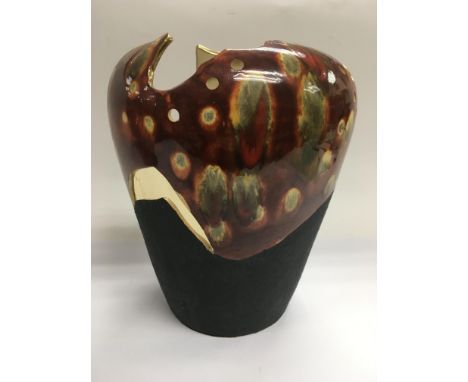 A modern ceramic Art Vase by Ann Taylor, approx 27cm.