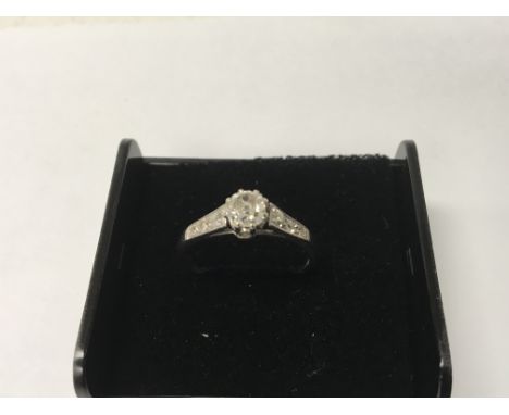 A 9 ct gold diamond solitaire ring approx 0.5 ct size R