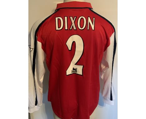 Arsenal 2000 - 2001 Home Match Worn Football Shirt: Red and white long sleeve unwashed Nike shirt with Premier League badging