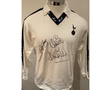 Tottenham Signed Late 1970s Replica Shirt: Iconic style originally made by Admiral and remade by Toffs signed to front by Ard