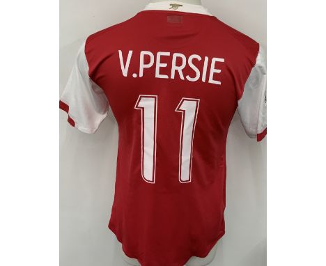 Arsenal 2006 - 2007 Home Match Worn Football Shirt: Red and white short sleeve Nike shirt with Champions League badging to sl