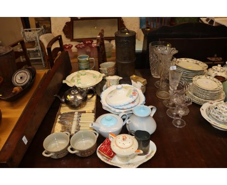 A large quantity of various china and metalware including box set of fish knives and forks, Royal Doulton &ldquo;Binton&rdquo
