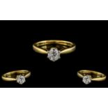 18ct Gold Single Stone Diamond Ring. Ful